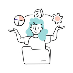 Product Development vector colored minimal illustration. EPS 10 file