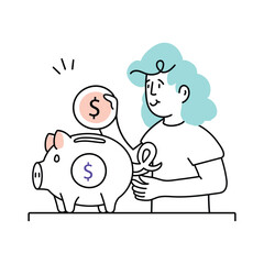 Saving vector colored minimal illustration. EPS 10 file