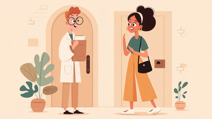 A warm welcome at a clinic reception, ideal for healthcare, wellness, or patient experience concepts.
