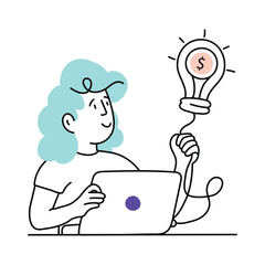 Business ideas vector colored minimal illustration. EPS 10 file