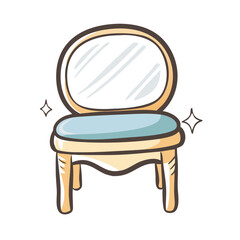 vanity stool icon, vanity stool vector illustration-simple illustration of vanity stool, perfect for vanity stool logos and icons