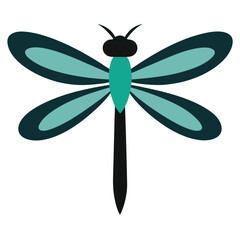 Dragonfly vector icon isolated on white background