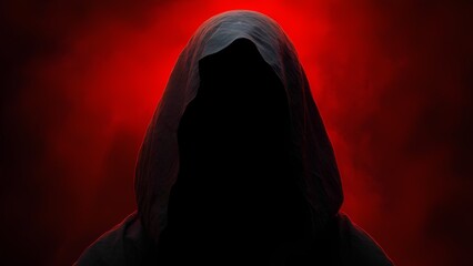 Mysterious cloaked figure dark setting image eerie atmosphere close-up intrigue and suspense