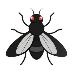 Fly vector icon isolated on white background