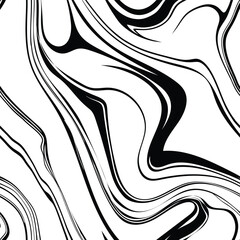 Black and White Abstract Wave Seamless Pattern