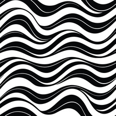 Black and White Water Wave Seamless Pattern