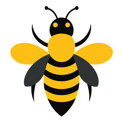 Honeybee vector icon isolated on white background