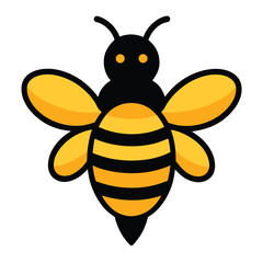Honeybee vector icon isolated on white background