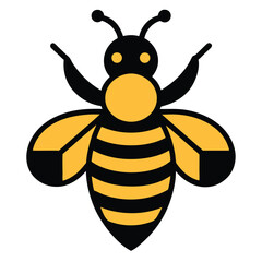 Honeybee vector icon isolated on white background
