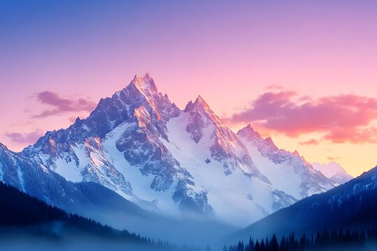 Majestic Sunrise Mountain Peak.