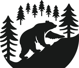 Bear black vector
