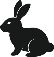 Obraz premium Silhouette of a Sitting Rabbit