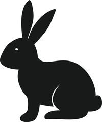 Fototapeta premium Silhouette of a Rabbit Sitting Upright