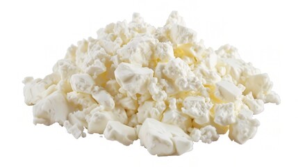 An appealing display of feta cheese is attractively presented. The feta cheese, a well - known Greek cheese, features white, creamy blocks