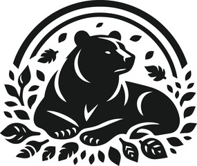 Bear black vector