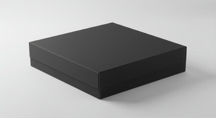 Empty black gift box mockup.