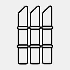 Icon sharpened bamboo. Indonesian independence day celebration elements. Icons in line style. Good for prints, posters, etc.