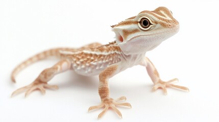 Naklejka premium Bearded Dragon Juvenile, Isolated on White, Studio Shot