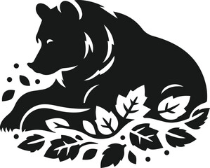 Bear black vector