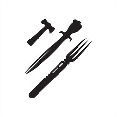 sword set of tools isolated on white