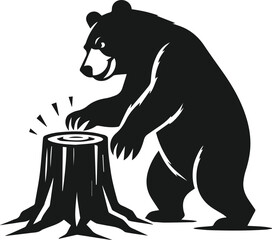 Bear black vector