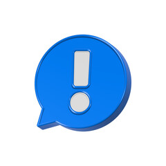 attention icon 3d with bubble chat