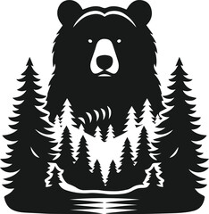 Bear black vector