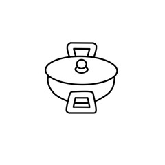Cooking pan and pot icons thin line illustration