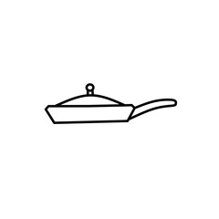 Cooking pan and pot icons thin line illustration