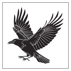 Crow bird Silhouette Vector
