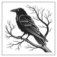 Crow bird Silhouette Vector