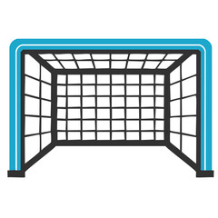 Vector Geometric Soccer Goal with Rectangular Frame and Symmetrical Composition on White Background