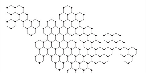 Vector illustration of hexagons pattern. Geometric abstract background with simple hexagonal elements. Creative idea for medical, technology or science design