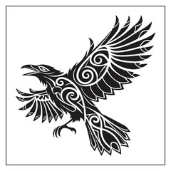 Crow bird Silhouette Vector