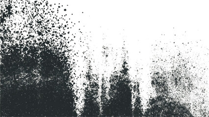 Monochrome texture composed of irregular graphic elements. Distressed uneven grunge background. Vector grunge line hatch halftone abstract pattern. Isolated retro frame with grainy halftone, noise.