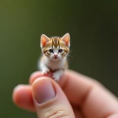 little kitten playing with ball