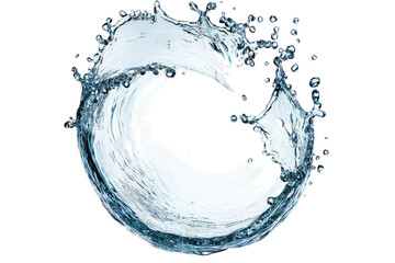 a dynamic splash of water forms a circular shape capturing the essence of fluid motion and purity. clarity and freshness ideal for themes related to nature or hydration