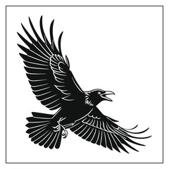 Crow bird Silhouette Vector