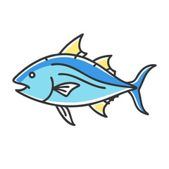 bluefin tuna icon, bluefin tuna vector illustration-simple illustration of bluefin tuna, perfect for bluefin tuna logos and icons