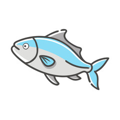 bluefish icon, bluefish vector illustration-simple illustration of bluefish, perfect for bluefish logos and icons
