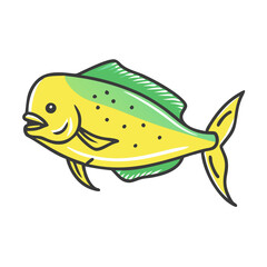 dorado mahi mahi icon, dorado mahi mahi vector illustration-simple illustration of dorado mahi mahi, perfect for dorado mahi mahi logos and icons