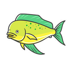 dorado mahi mahi icon, dorado mahi mahi vector illustration-simple illustration of dorado mahi mahi, perfect for dorado mahi mahi logos and icons