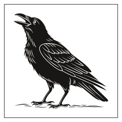 Crow bird Silhouette Vector