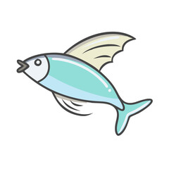 flying fish icon, flying fish vector illustration-simple illustration of flying fish, perfect for flying fish logos and icons