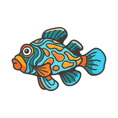 mandarin fish icon, mandarin fish vector illustration-simple illustration of mandarin fish, perfect for mandarin fish logos and icons
