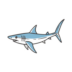 mako shark icon, mako shark vector illustration-simple illustration of mako shark, perfect for mako shark logos and icons