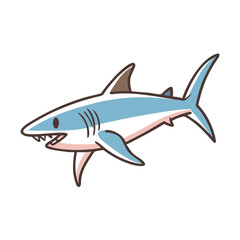 mako shark icon, mako shark vector illustration-simple illustration of mako shark, perfect for mako shark logos and icons