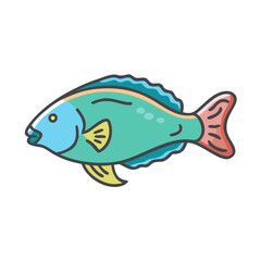 parrotfish icon, parrotfish vector illustration-simple illustration of parrotfish, perfect for parrotfish logos and icons