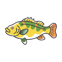 peacock bass icon, peacock bass vector illustration-simple illustration of peacock bass, perfect for peacock bass logos and icons
