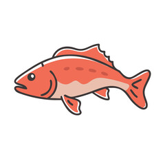 red drum redfish icon, red drum redfish vector illustration-simple illustration of red drum redfish, perfect for red drum redfish logos and icons